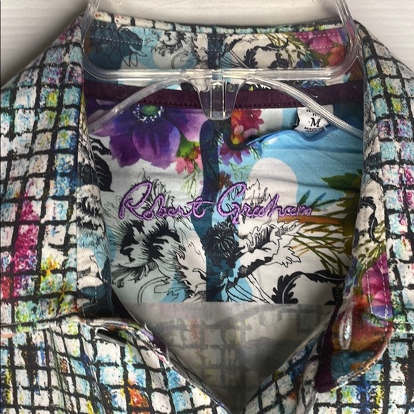 Robert Graham Blue and Black Casual Button Down Shirt - Picture 7 of 7